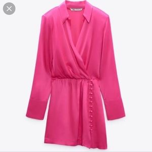 ZARA pink long sleeve dress